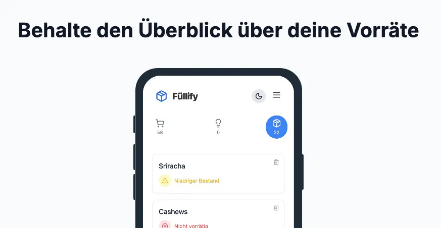 Screenshot des Projekts Füllify